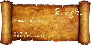 Rumpl Éva névjegykártya